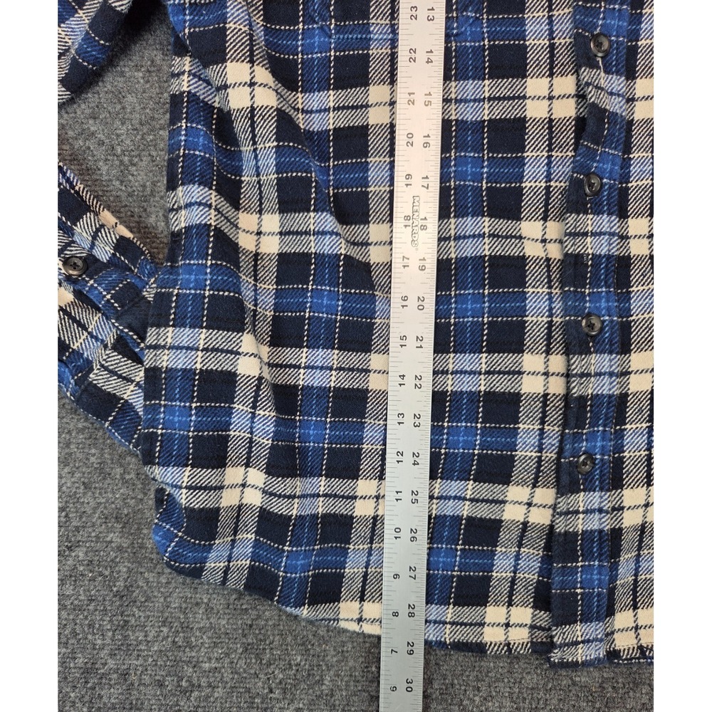 Orvis Flannel Shacket Mens XL Blue Plaid Heavy Shirt Jacket - Picture 4 of 8